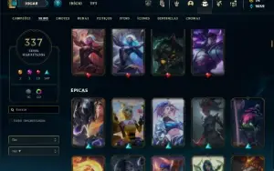 Ferro 1 com TODOS os champs e 337 Skins + Honra 5