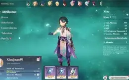 Conta Genshin Impact AR 5 com Xiao e Jean