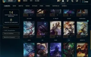 Conta ouro 1 com 26 Champs e 10 Fragmentos de skins