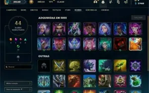 Conta ouro 1 com 26 Champs e 10 Fragmentos de skins