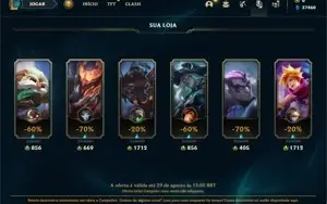 Conta ouro 1 com 26 Champs e 10 Fragmentos de skins