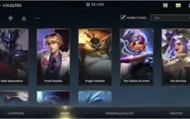 ESMERALDA IV + 21 SKINS + 46 CAMPEÕES + PASSE WILD COMPLETO