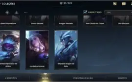 ESMERALDA IV + 21 SKINS + 46 CAMPEÕES + PASSE WILD COMPLETO