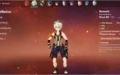 Conta Xiao Diluc Venti Mona Kequing, Childe e todos os T4