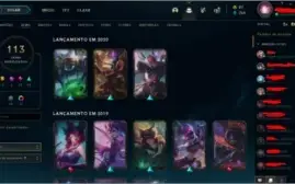 Vendo conta do Lol MAIS DE 100 SKINS e pequenas lendas.