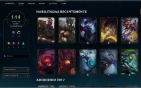 Conta League Of Legends Full Champ, Platina 3 ,+144 Skins.