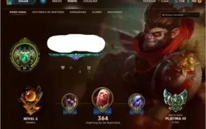 Conta League Of Legends Full Champ, Platina 3 ,+144 Skins.