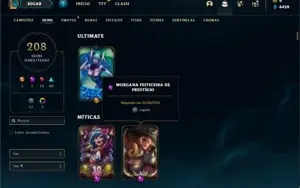 Conta prata 4 com 135 Champs e 208 Skins + 1 Prestigio