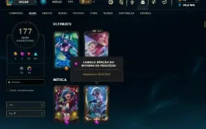 Bronze 1 com 135 Champs e 177 Skins ( ADC / SUP )