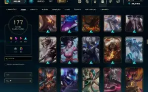 Bronze 1 com 135 Champs e 177 Skins ( ADC / SUP )