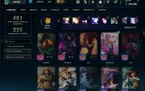Bronze 1 com 135 Champs e 177 Skins ( ADC / SUP )