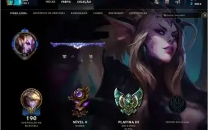 Conta League Of Legends Borda Diamante, Elo Platina 3