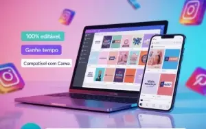 Kit Perfil Profissional  Mais de 700 Posts Canva