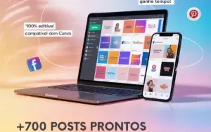 Kit Perfil Profissional  Mais de 700 Posts Canva