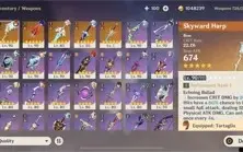 Conta Genshin Impact AR57 - Ei, Zhongli, Ganyu + 100 primo