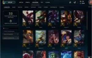 Continha LOL TOP SKins raras LV 54