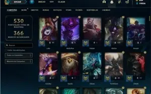 Conta prata 4 com TODOS os champs e 122 Skins + 820 RP