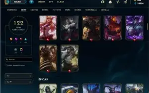 Conta prata 4 com TODOS os champs e 122 Skins + 820 RP