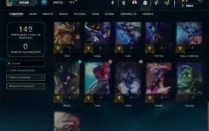 Diamante 4 com 41 Champs e 16 Skins
