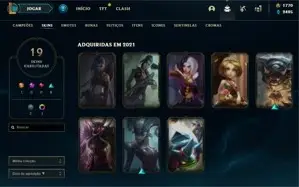 CONTA LOL, PRATA 2, 59% DE WINRATE, 19 SKINS, 1 SKIN ULTIMAT