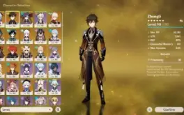 GENSHIN AR58 Hutao C1 + Homa + 16 personagens T5+ 6 armas T5