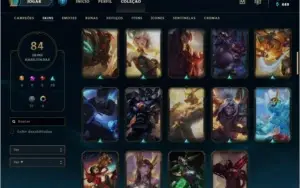 Conta Platina season na  passada, 84 skin Tdos campeões