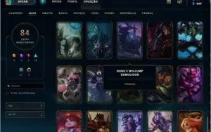 Conta Platina season na  passada, 84 skin Tdos campeões