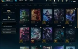Conta Diamante 1 League of Legends sem email confirmado.