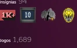 STEAM | NO-VAC | 10 anos | Level 53 | 1689 Jogos