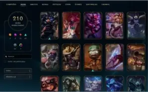 Conta League Of Legends - Ouro III, 144 Campeões e 210 skins