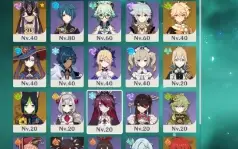 conta genshin ar54 raiden, xiao, andarilho e cyno