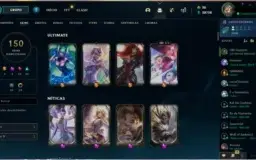 Conta lol com 4 skins Ultimates e 4 skins prestígios