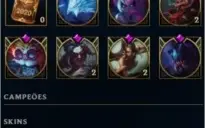 Conta lol / Platina 3 / 19 skins / 63 campeões