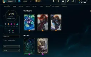 Bronze 3 com TODOS os champs e 319 Skins ( Nivel 741 )