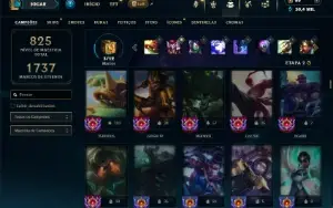 Bronze 3 com TODOS os champs e 319 Skins ( Nivel 741 )