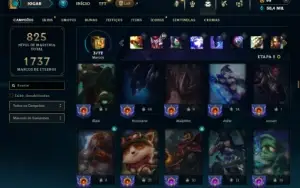 Bronze 3 com TODOS os champs e 319 Skins ( Nivel 741 )