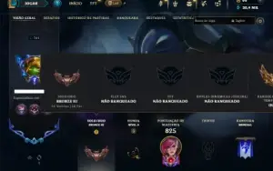 Bronze 3 com TODOS os champs e 319 Skins ( Nivel 741 )