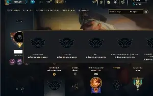 Unranked com 55 Champs e 29 Skins ( MONO SUP )
