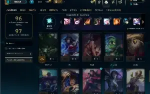 Unranked com 55 Champs e 29 Skins ( MONO SUP )