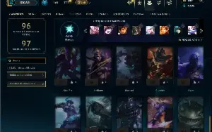 Unranked com 55 Champs e 29 Skins ( MONO SUP )