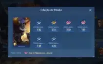 Conta móbile legendes 300 reais 152 skins épicas  116