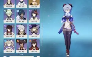 Ar55. Ganyu. Zhongli, Mona c1, diluc, keqing