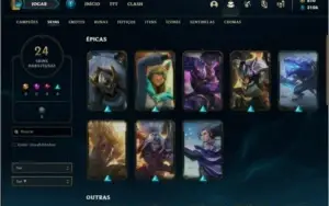 Conta prata 4 com 24 skins e 92 champs ( CRIADA EM 2012 )