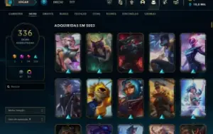Conta Com 10 Anos - 336 Skins - Todos Champions - Plat 1