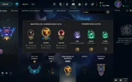 Conta Com 10 Anos - 336 Skins - Todos Champions - Plat 1