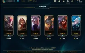 Conta prata 3 com 61 Champs e 16 Skins