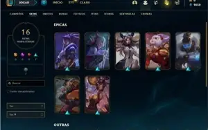 Conta prata 3 com 61 Champs e 16 Skins