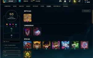 Conta prata 3 com 61 Champs e 16 Skins