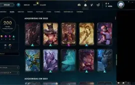 Conta LOL com 200 skins gold