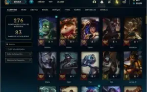 Conta unranked com neo pax sivir, rammus rei e kayle juiza